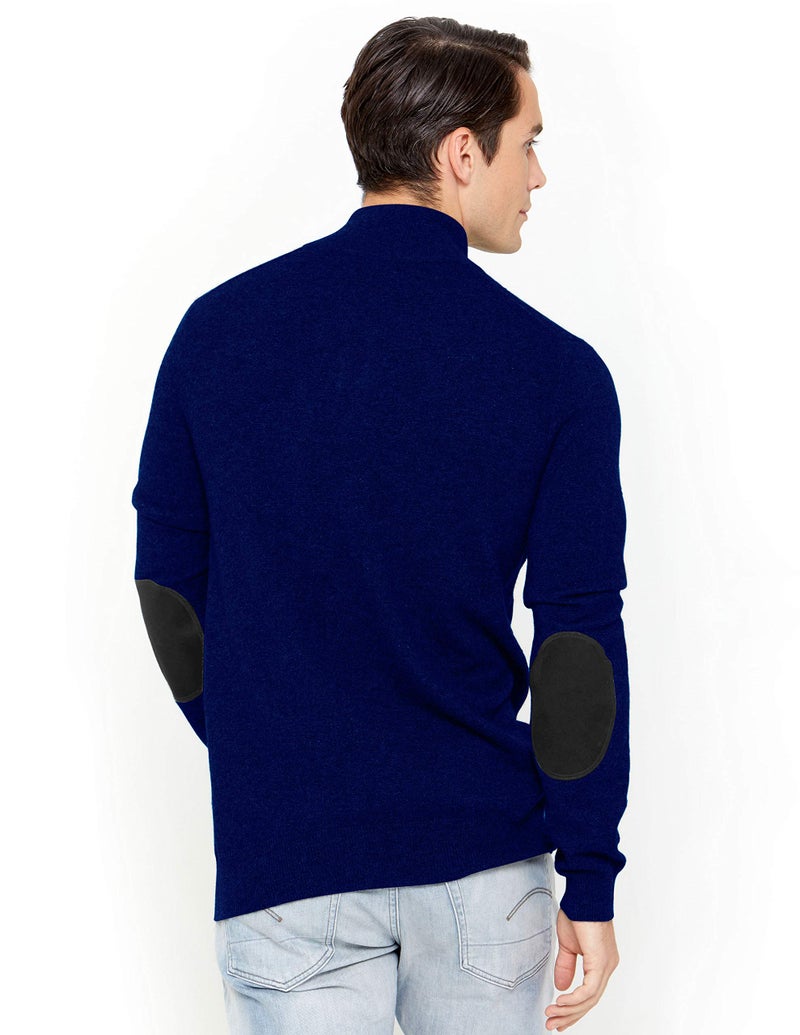 State Cashmere Button Up Mock Neck Sweater - Long Sleeve Pullover for Men Made with 100% Pure Cashmere Sourced from Inner Mongolia Goats - Soft, Lightweight & Versatile - (Navy, Large) - Image 3